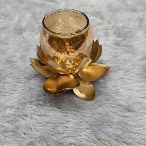 Glass Lotus Diya Stand