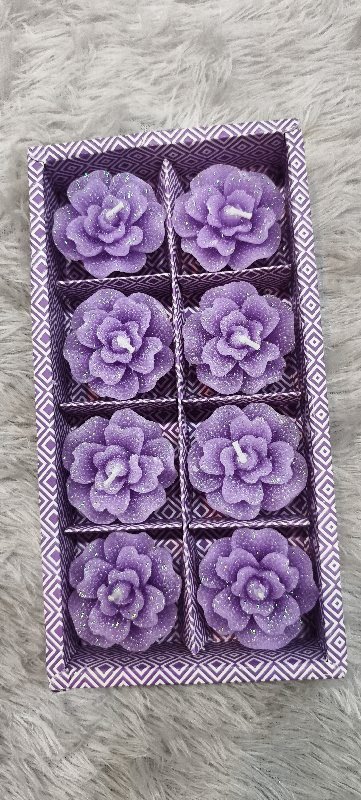 Purple Rose Candle-8 Pc
