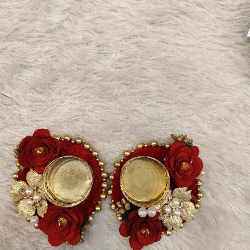 Red Floral Diya