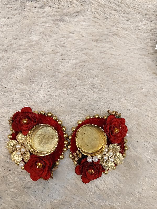Red Floral Diya